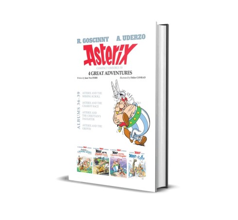 Book cover number 1 for Asterix Compact Omnibus 10 (4 Great Adventures) Albums 36- 39 written by Rene Goscinny, Albert Uderzo published by Hachette