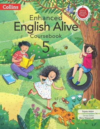 Book cover number 1 for Enhanced English Alive Coursebook 5 (NEP 2020) written by Sujata Aslam published by Harper Collins Publishers