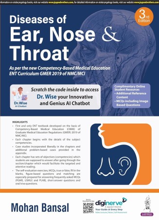 Book cover number 1 for Diseases Of Ear, Nose , Throat written by Mohan Bansal published by Jaypee Brothers Medical Publishers (P) Ltd.