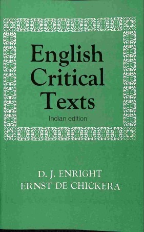Book cover number 1 for English Critical Texts written by D. J. Enright, Ernst De Chickera published by Oxford University Press