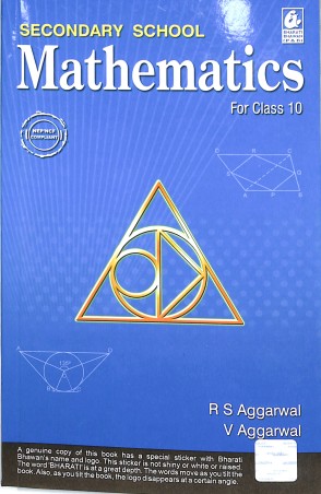 Book cover number 1 for Secondary School Mathematics Class 10 (CBSE) NEP / NCF written by R. S. Aggarwal, Vikas Aggarwal published by Bharati Bhawan Publishers & Distributors