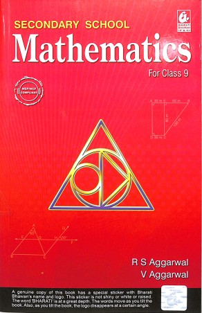 Book cover number 1 for Secondary School Mathematics Class 9 (CBSE) NEP / NCF written by R. S. Aggarwal, Vikas Aggarwal published by Bharati Bhawan Publishers & Distributors