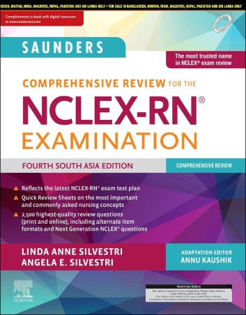 Book cover number 1 for Saunders Comprehensive Review For The NCLEX-RN Examination (Fourth South Asia Edition) written by Linda Anne Silvestri published by Elsevier