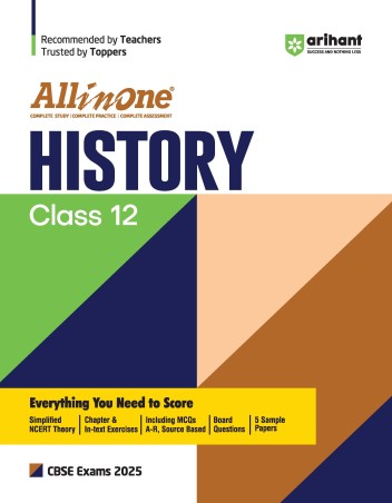 Book cover number 1 for All In One History Class 12 CBSE (2025 Exams) written by Shiva Katiyar, Susmita Dhar published by Arihant Prakashan