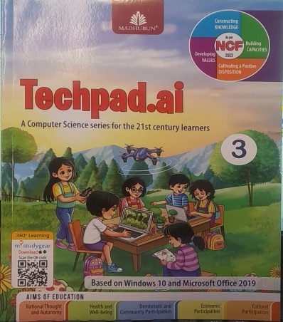 Book cover number 1 for Techpad.ai 3 (Windows 10 And Microsoft Office 2019) NEP 2020 / NCF 2023 written by NA published by Madhubun Educational Books