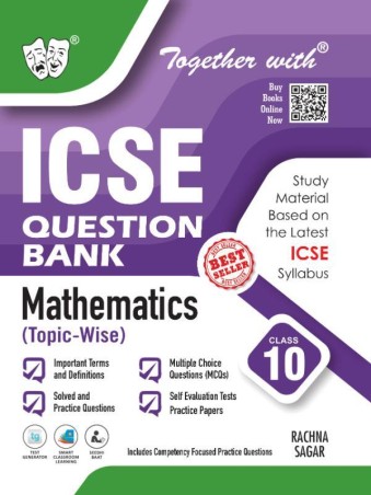 Book cover number 1 for Together With ICSE Question Bank Mathematics (Topic-Wise) Class 10 (For 2026 Examination) written by Ravinder Vimal, Vinod Kumar Jain published by Rachna Sagar Pvt. Ltd.