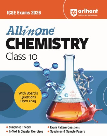 Book cover number 1 for All In One Chemistry Class 10 (ICSE Exams 2026) written by NA published by Arihant Prakashan