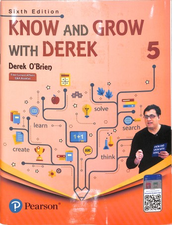 Book cover number 1 for Know And Grow With Derek 5 (NCF 2023) written by Derek O'Brien published by Pearson Education