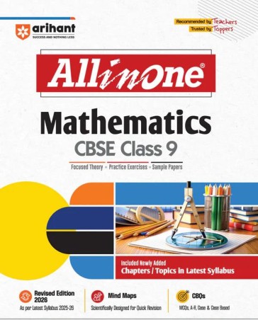 Book cover number 1 for All In One Mathematics Class 9 CBSE written by Rakesh Pandey, Sunil Rathore published by Arihant Prakashan
