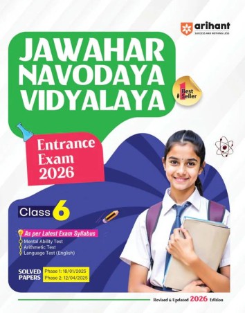 Book cover number 1 for Jawahar Navodaya Vidhyalaya Class 6 (Entrance Exam 2026) written by NA published by Arihant Publications (India) Limited