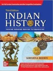 Book cover number 1 for Indian History written by Krishna Reddy published by McGraw Hill Education Private Limited