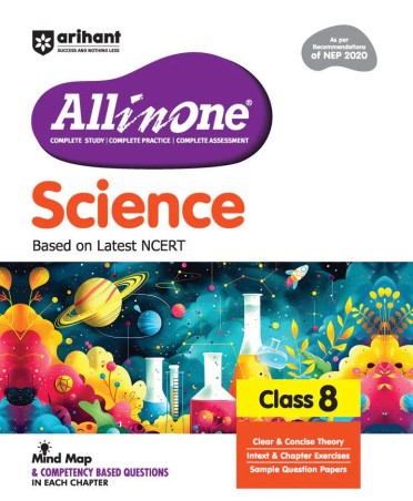 Book cover number 1 for All In One Science Based On Latest NCERT Class 8 (NEP 2020) written by Himanshi Gambhir, Rahul Kumar published by Arihant Prakashan