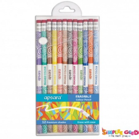 Stationery image 1 for Apsara Erasable Colour Pencil (12 premium Shades)