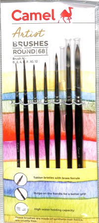 Stationery image 1 for Camel Artist Brushes Round 68 (No. 0,2,4,6,8,10,12)
