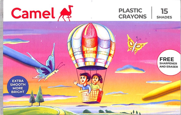 Stationery image 1 for Camel Plastic Crayons 15 Shades