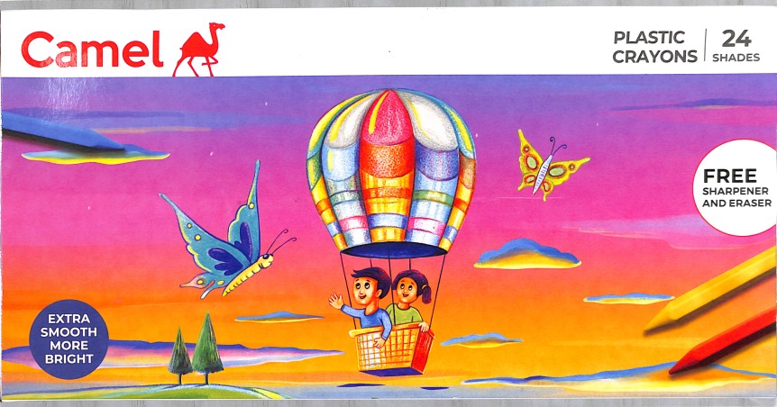 Stationery image 1 for Camel Plastic Crayons 24 Shades