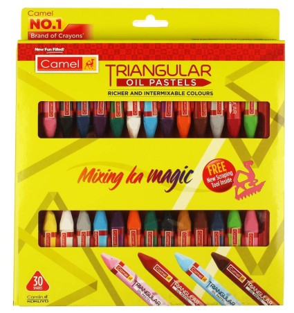 Stationery image 1 for Camel Triangular Oil Pastels Mixing Ka Magic 30 Shades