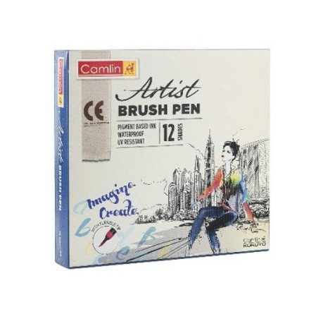 Stationery image 1 for Camlin Artist Brush Pen 12 Shades