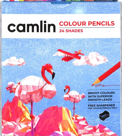 Stationery image 1 for Camlin Colour Pencil Bright & Smooth Colouring 24 Shades