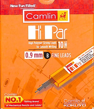 Stationery image 1 for Camlin Hi Par High Polymer Strong Leads For Smooth Writing 10 Tubes (0.9 mm B Fine Leads)