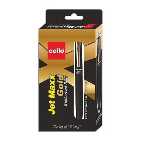 Stationery image 1 for Cello - Jet Maxx Gold Rubberised Body