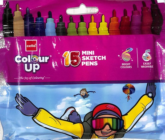 Stationery image 1 for Cello Colour Up 15 Mini Sketch Pens