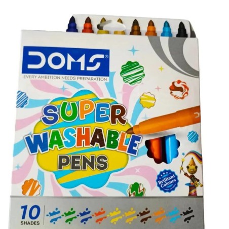 Stationery image 1 for Doms Super Washable Pens 10 Shade