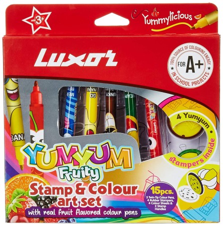 Stationery image 1 for Luxor Yumyum Fruity Real Fruit Flavored Colour Pens (Set Of 10 Pens)