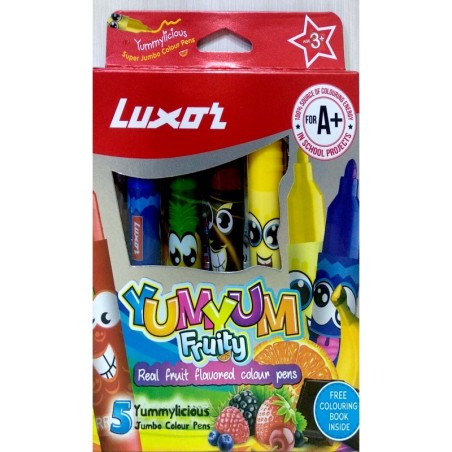 Stationery image 1 for Luxor Yumyum Fruity Real Fruit Flavored Colour Pens (Set Of 5 Pens)