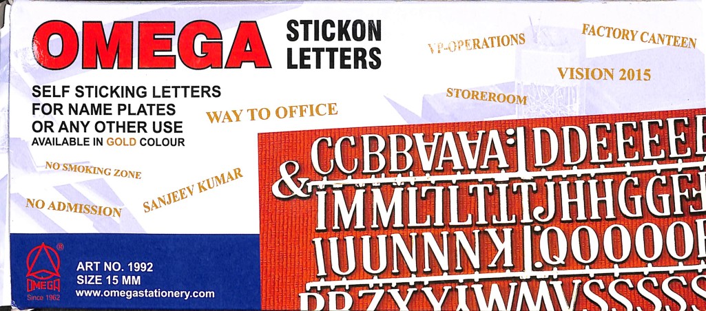 Stationery image 1 for Omega Stickon Letters 15 mm