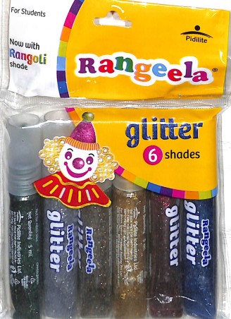 Stationery image 1 for Rangeela Glitter Star Pack (6 Shades)