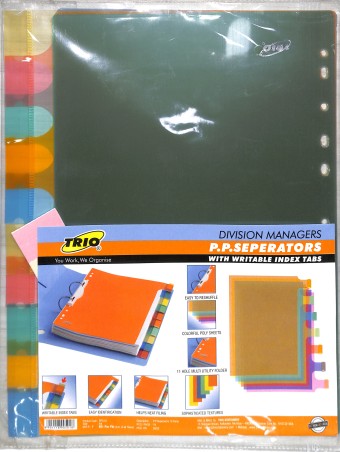 Stationery image 1 for Trio Division Managers P. P. Seperators 10 Parts